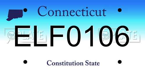 ELF0106 Connecticut License Plate