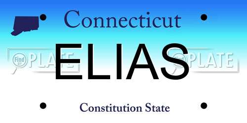 ELIAS Connecticut License Plate