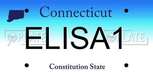 ELISA1 Connecticut License Plate