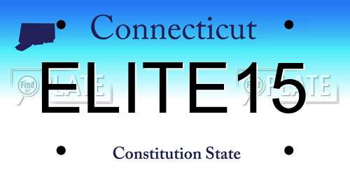 ELITE15 Connecticut License Plate