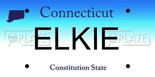 ELKIE Connecticut License Plate