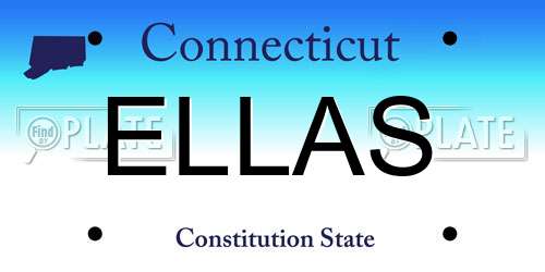 ELLAS Connecticut License Plate