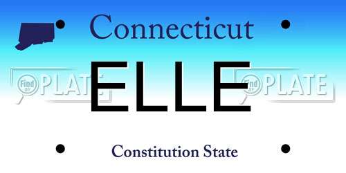 ELLE Connecticut License Plate
