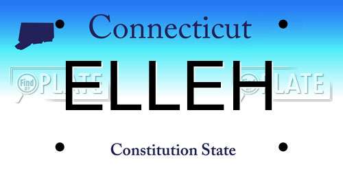 ELLEH Connecticut License Plate