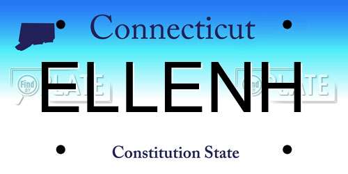 ELLENH Connecticut License Plate