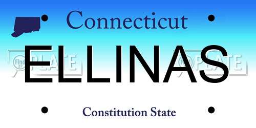 ELLINAS Connecticut License Plate
