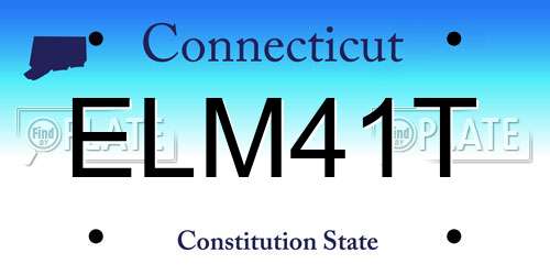 ELM41T Connecticut License Plate