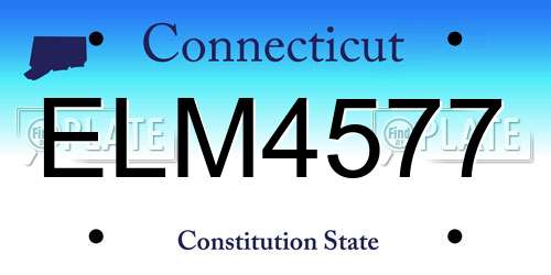 ELM4577 Connecticut License Plate