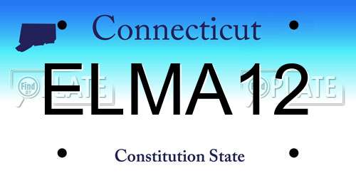 ELMA12 Connecticut License Plate