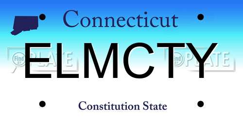 ELMCTY Connecticut License Plate