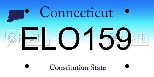 ELO159 Connecticut License Plate