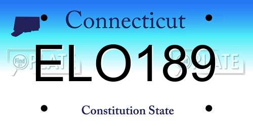 ELO189 Connecticut License Plate