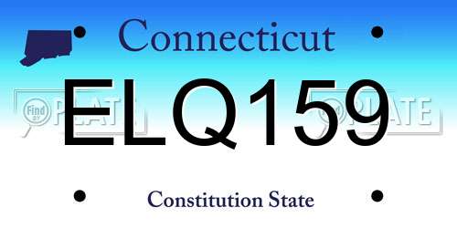 ELQ159 Connecticut License Plate