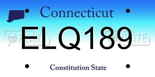 ELQ189 Connecticut License Plate