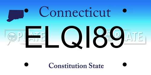 ELQI89 Connecticut License Plate