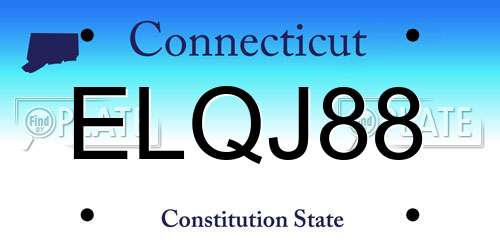 ELQJ88 Connecticut License Plate