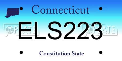 ELS223 Connecticut License Plate
