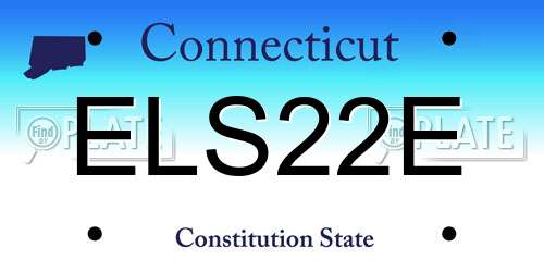 ELS22E Connecticut License Plate