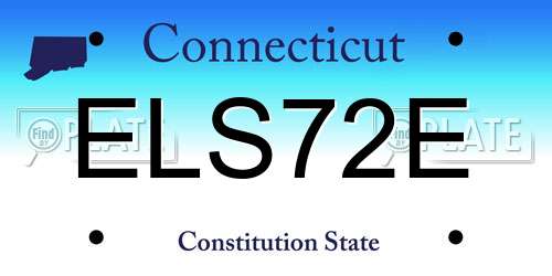 ELS72E Connecticut License Plate