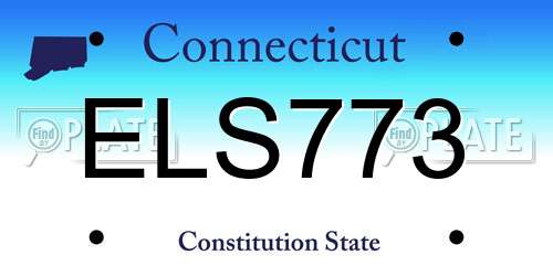 ELS773 Connecticut License Plate