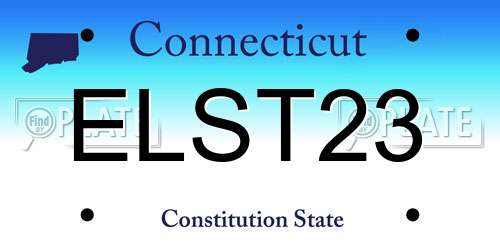 ELST23 Connecticut License Plate