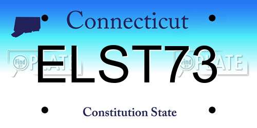 ELST73 Connecticut License Plate