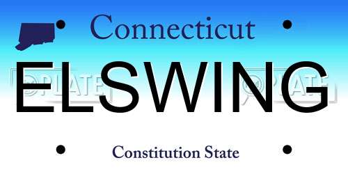 ELSWING Connecticut License Plate