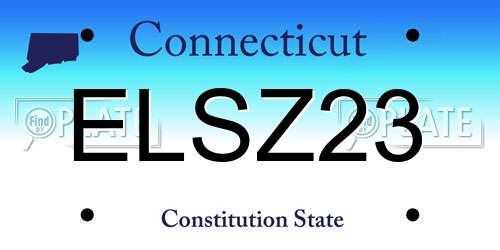 ELSZ23 Connecticut License Plate