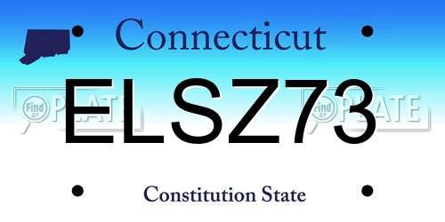 ELSZ73 Connecticut License Plate