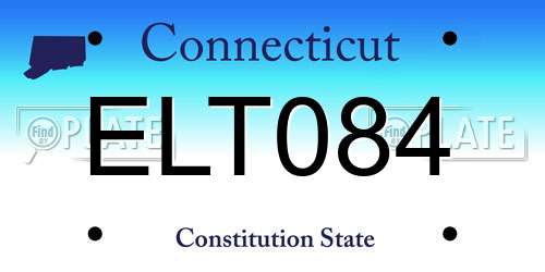 ELT084 Connecticut License Plate