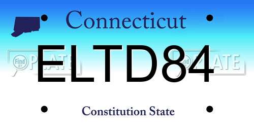 ELTD84 Connecticut License Plate
