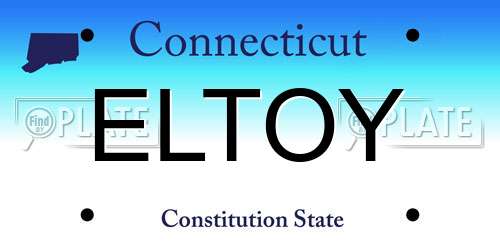 ELTOY Connecticut License Plate