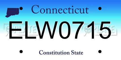 ELW0715 Connecticut License Plate