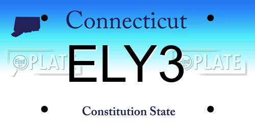 ELY3 Connecticut License Plate