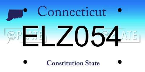 ELZ054 Connecticut License Plate