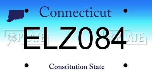 ELZ084 Connecticut License Plate