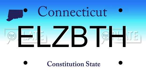 ELZBTH Connecticut License Plate