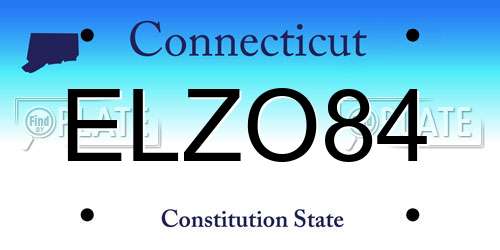 ELZO84 Connecticut License Plate