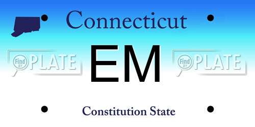 EM Connecticut License Plate