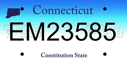 EM23585 Connecticut License Plate