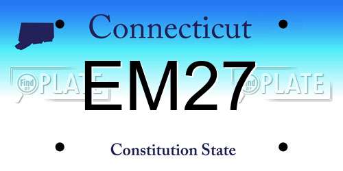 EM27 Connecticut License Plate