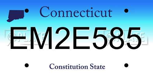 EM2E585 Connecticut License Plate