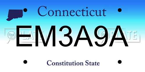 EM3A9A Connecticut License Plate
