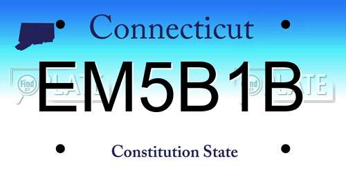 EM5B1B Connecticut License Plate