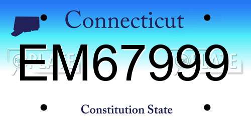 EM67999 Connecticut License Plate