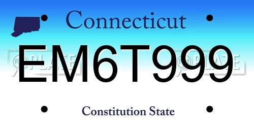 EM6T999 Connecticut License Plate
