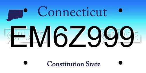 EM6Z999 Connecticut License Plate