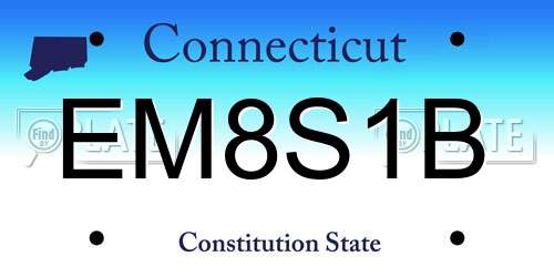 EM8S1B Connecticut License Plate