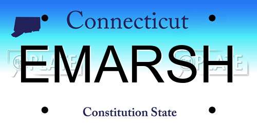 EMARSH Connecticut License Plate