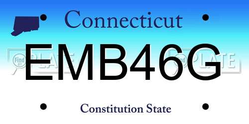 EMB46G Connecticut License Plate